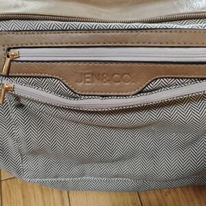 Tan and Cream Women's Bag